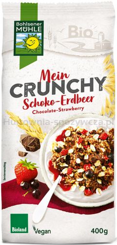 Crunchy Czekoladowe Z Truskawkami I Czarną Porzeczką Bio 400 G - Bohlsener Muehle [BIO]