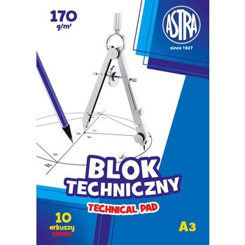 Blok techniczny ASTRAPAP A3 170g 10 ark