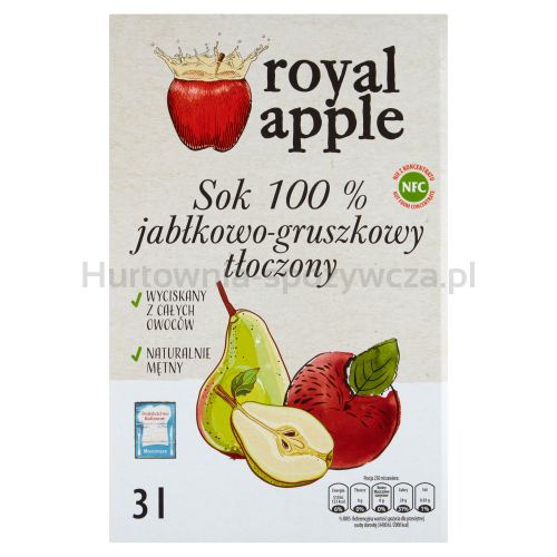 Royal Apple Sok Jabłkowo - Gruszkowy 3L Nfc Pasteryzowany