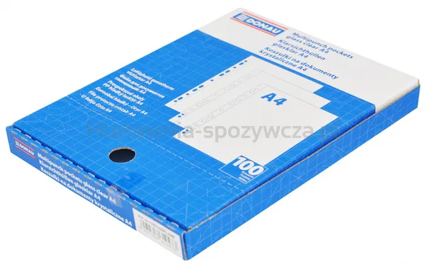 Donau Koszulki na dokumentyPP, A4, krystal 45mikr 100szt., w pudełku 