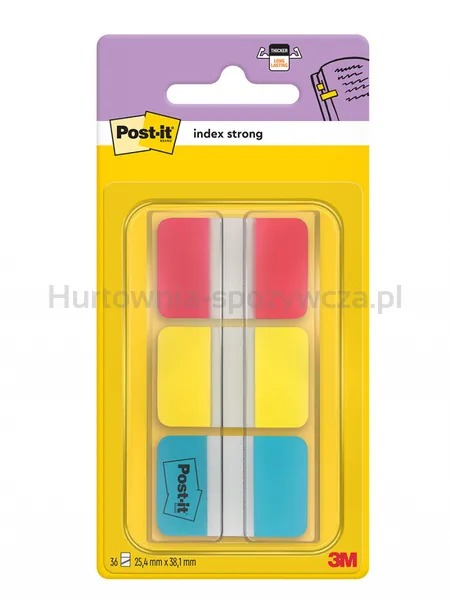 Post-It Zakładki Indeksujące Do Archiwizacji (686-Ryb), Pp, Silne, 38X25,4Mm, 3X22 Kart., Mix Kolorów 