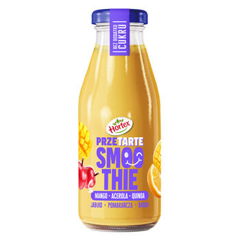 Hortex Przetarte Smoothie jabłko, banan, pomarańcza, mango, acerola z dodatkiem rozdrobnionych nasion quinoa 250ml