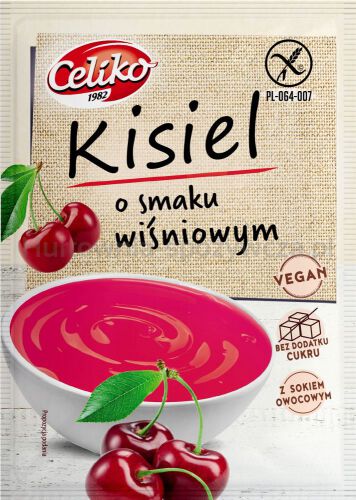 Kisiel O Smaku Wiśniowym Bez Dodatku Cukru Bezglutenowy 40 G - Celiko [BIO]