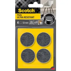Scotch Ultra Odporne Podkładki Filcowe, Szare, ?34Mm, 4 Szt./Opak.