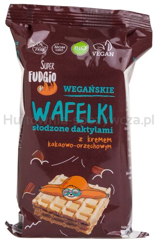 Wafelki Z Kremem Kakaowo - Orzechowym Słodzone Daktylami Bio (4 Szt.) 120 G - Me Gusto (Super Fudgio) [BIO]