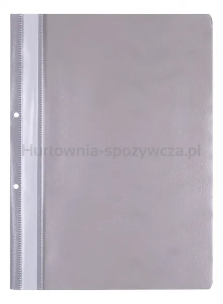 Skoroszyt OFFICE PRODUCTS, PP, A4, 2 otwory, 100/170mikr., wpinany, szary