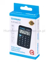 Kalkulator kieszonkowy DONAU TECH, 8-cyfr. wyświetlacz, wym. 89x58x11 mm, czarny - 3
