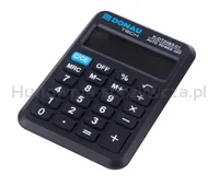 Kalkulator kieszonkowy DONAU TECH, 8-cyfr. wyświetlacz, wym. 89x58x11 mm, czarny - 6