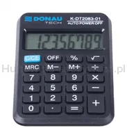 Kalkulator kieszonkowy DONAU TECH, 8-cyfr. wyświetlacz, wym. 89x58x11 mm, czarny - 13
