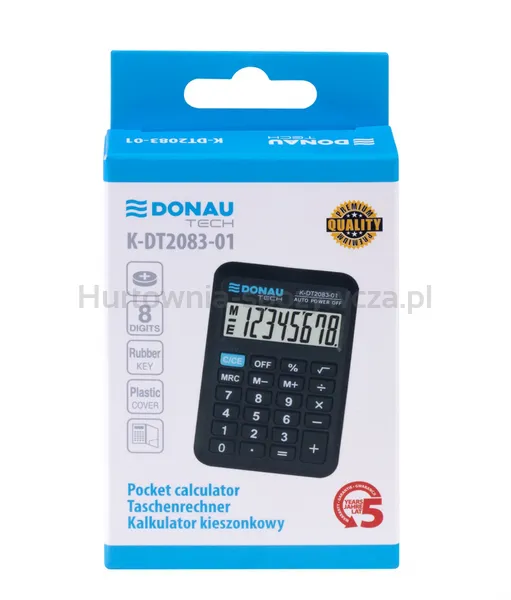 Kalkulator KieSzamponkowy Donau Tech, 8-Cyfr. Wyświetlacz, Wym. 89X58X11 Mm, Czarny
