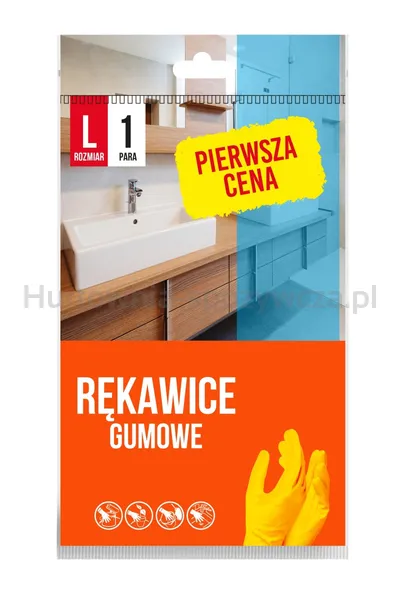 Rękawice gumowe FIXI, rozmiar L, 1 para, żółte