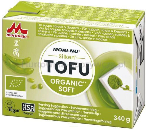 Tofu Jedwabiste Miękkie (Silken Soft Tofu) Bezglutenowe Bio 340 G - Mori-Nu [BIO]