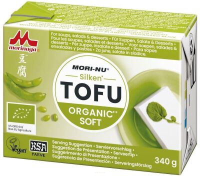 Tofu Jedwabiste Miękkie (Silken Soft Tofu) Bezglutenowe Bio 340 G - Mori-Nu [BIO]