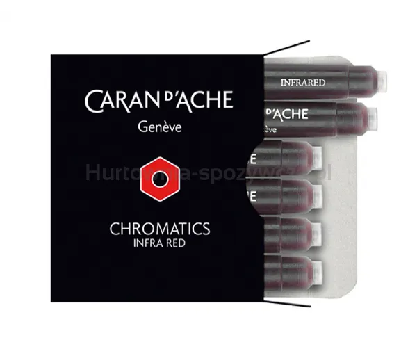 Caran D'Ache Naboje Chromatics Infra Red, 6Szt., Czerwone 