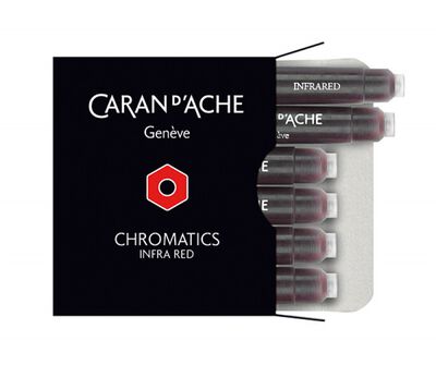 Caran D'Ache Naboje Chromatics Infra Red, 6szt., czerwone [BIURO]