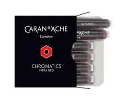 Caran D'Ache Naboje Chromatics Infra Red, 6Szt., Czerwone 