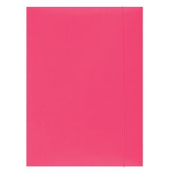Office Products Teczka z gumką, karton, A4, 300gsm, 3-skrz., różowa 