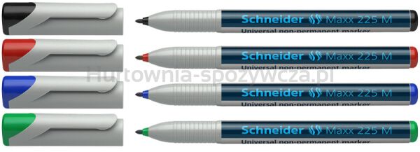 Zestaw foliopisów niepermanentnych SCHNEIDER Maxx 225 M, 4 szt., w etui, mix kolorów - 2