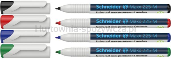 Zestaw foliopisów niepermanentnych SCHNEIDER Maxx 225 M, 4 szt., w etui, mix kolorów - 5
