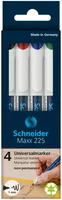 Zestaw foliopisów niepermanentnych SCHNEIDER Maxx 225 M, 4 szt., w etui, mix kolorów - 4
