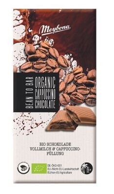 Czekolada Mleczna Z Nadzieniem O Smaku Cappuccino Bio 100 G - Meybona [BIO]