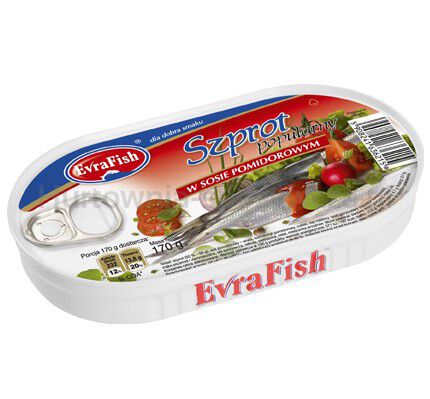 Evrafish Szprot W Sosie Pomidorowym 170 G