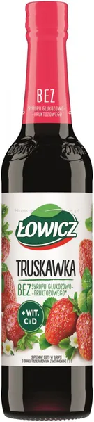 Syrop owocowy ŁOWICZ, truskawkowy, 400ml
