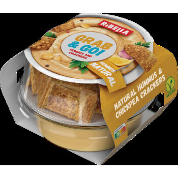 Ribella Grab & Go Hummus naturalny z krakersami z ciecierzycy 130g