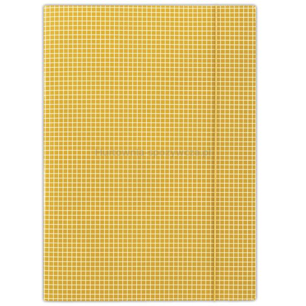 Donau Teczka z gumką karton, A4, 400gsm, 3-skrz., pomarańczowa w kratę 