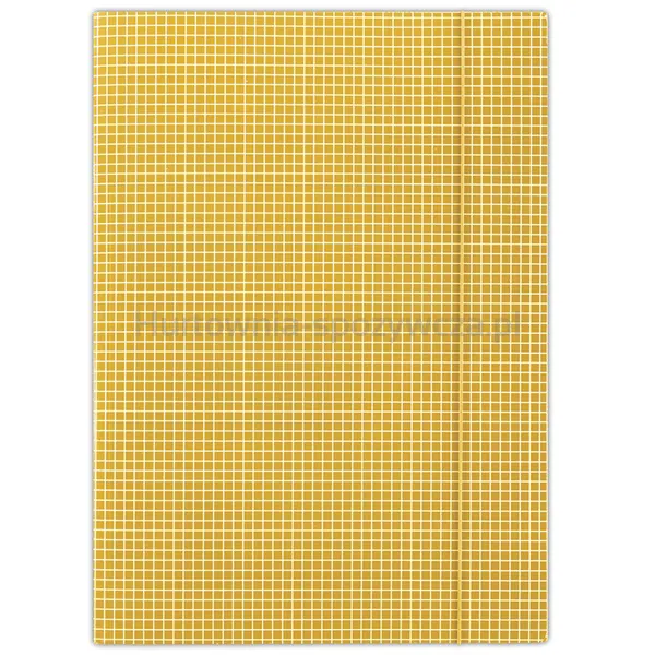 Donau Teczka z gumką karton, A4, 400gsm, 3-skrz., pomarańczowa w kratę 
