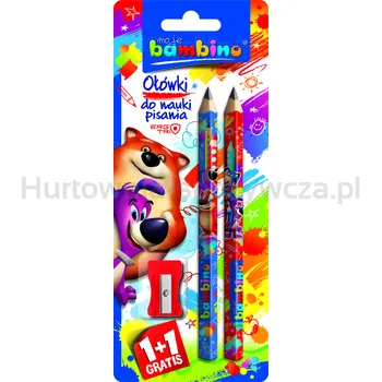 Bambino ołówek do nauki pisania 2 szt. + temperówka gratis