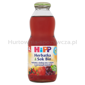 Hipp Bio Od Pokoleń, Herbatka Z Dzikiej Róży Z Sokiem Z Czerwonych Owoców, Po 4. M-Cu, 500 Ml