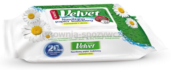 Papier toaletowy celulozowy VELVET Rum&Aloe, nawilżany, 48 listków, biały - 2