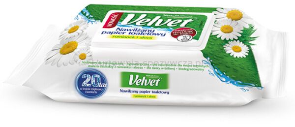 Papier toaletowy celulozowy VELVET Rum&Aloe, nawilżany, 48 listków, biały - 3