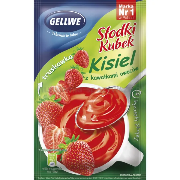 Gellwe Słodki Kubek Truskawka Z Owocami 28G