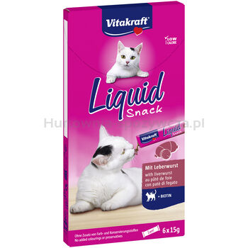 Vitakraft CAT LIQUID SNACK 6x15g wątróbka+biotyna