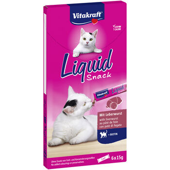 Vitakraft CAT LIQUID SNACK 6x15g wątróbka+biotyna