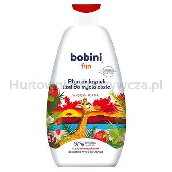 Bobini Fun Płyn Do Kąpieli I Żel Do Mycia Wysoka Piana O Zapachu Truskawek 500Ml