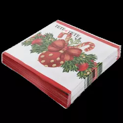 Tete A Tete Serwetki Red Christmas Bauble 3-Warstwowe 33X33Cm Składane 1/4 20Szt. W Paczce