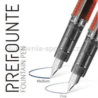 Pióro wieczne Platinum Prefounte Crimson Red, M, w plastikowym opakowaniu, na blistrze, bordowe - 2