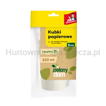 Jan Niezbędny Zielony dom Kubki papierowe 250ml 6szt