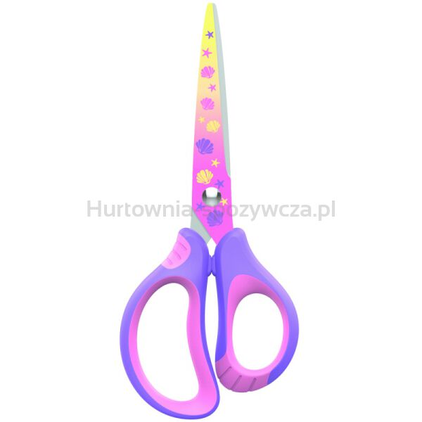 Nożyczki szkolne KEYROAD, pastel, 15,5cm, miękkie, display, mix kolorów - 3