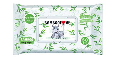 Bamboolove  Bamboolove Chusteczki Bambusowe Nawilżane 60 Szt. [BIO]