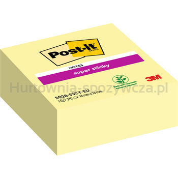 Post-it® Super Sticky Kostka samoprzylepna, żółta, 76x76 mm, 270 kartek