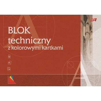 Unipap blok techniczny A3, 10 kolorowych kartek