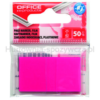 Zakładka indeksująca OFFICE PRODUCTS PP 25x43mm zawieszka mix