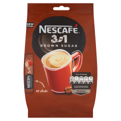 Nescafé 3In1 Brown Sugar Rozpuszczalny Napój Kawowy 10 X 16,5G