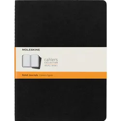 Zestaw 3 Zeszytów MOLESKINE Cahier Journals XL (19x25cm) w linie, 120 stron, czarny