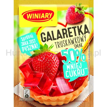 Winiary Galaretka o smaku truskawkowym 50% mniej cukru 39g