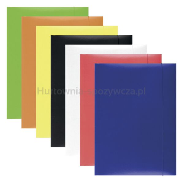 Office Products Teczka z gumką, karton, A4, 300gsm, 3-skrz., mix kolorów  - 3